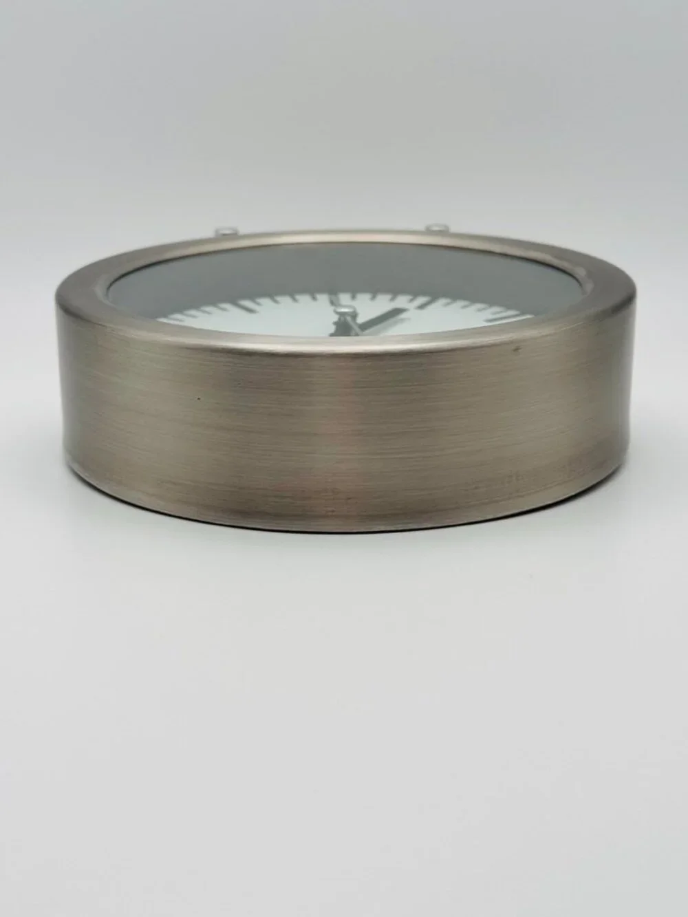 Vintage IKEA SKARP 16589 Silver Mirrored Desk Clock Y2K Quartz Tested Working AA